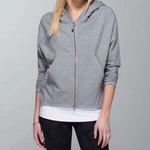 Lululemon Hold Your Om Zip Up Cinch Hoodie Gray 12
